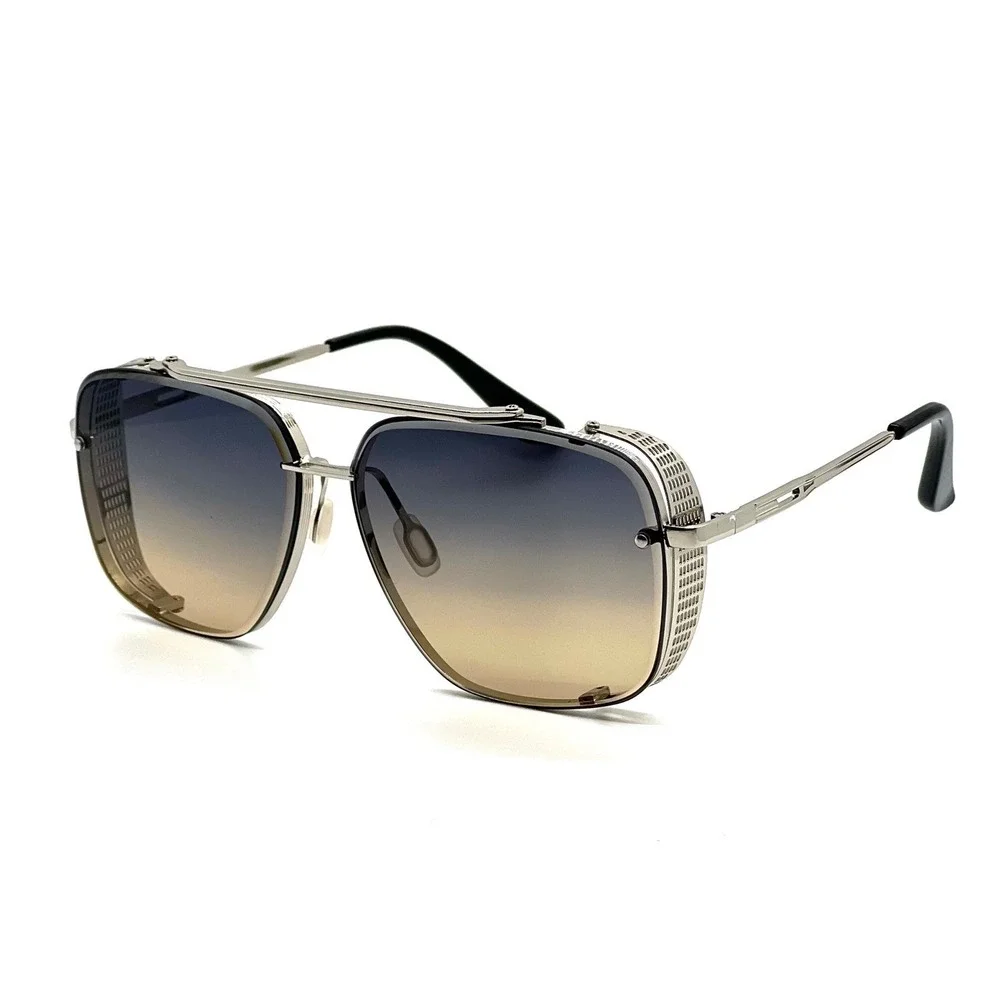 Women Sunglasses Silver Frame Gradient Green Lens Metal Unique Outdoor Outfits - Picture 4 of 7